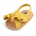 thumbnail image 2 of Baywell Baby Toddler Infant Girls Soft Closed Toe Summer Sandals Flower Princess Flat Shoes Yellow 0-18M, 2 of 11