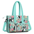 thumbnail image 2 of Teacher Tote Bag,Green Boston Terrier and Flower Teacher Utility Tote Bag,Large Work Tote Bags for Women with Multiple Pockets,Top Zipper Closure,13.8x10.6x6.7 Inch, 2 of 5