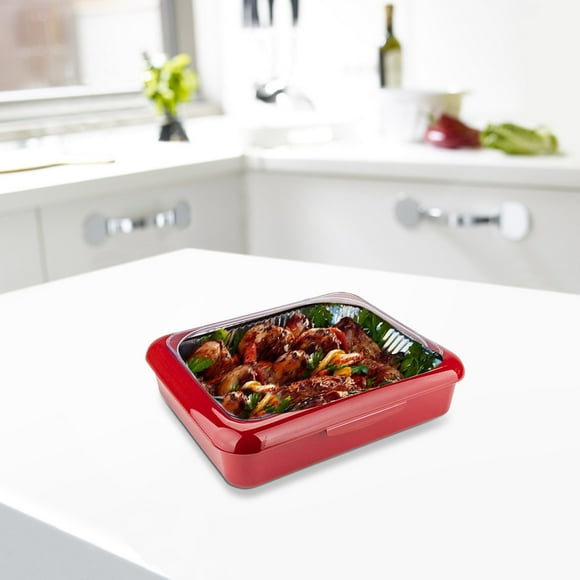 Virelaxpo Reusable Aluminum Foil Storage Trays with Cover - Food for Picnics, Parties & Catering Dishwasher Safe Easy Clean