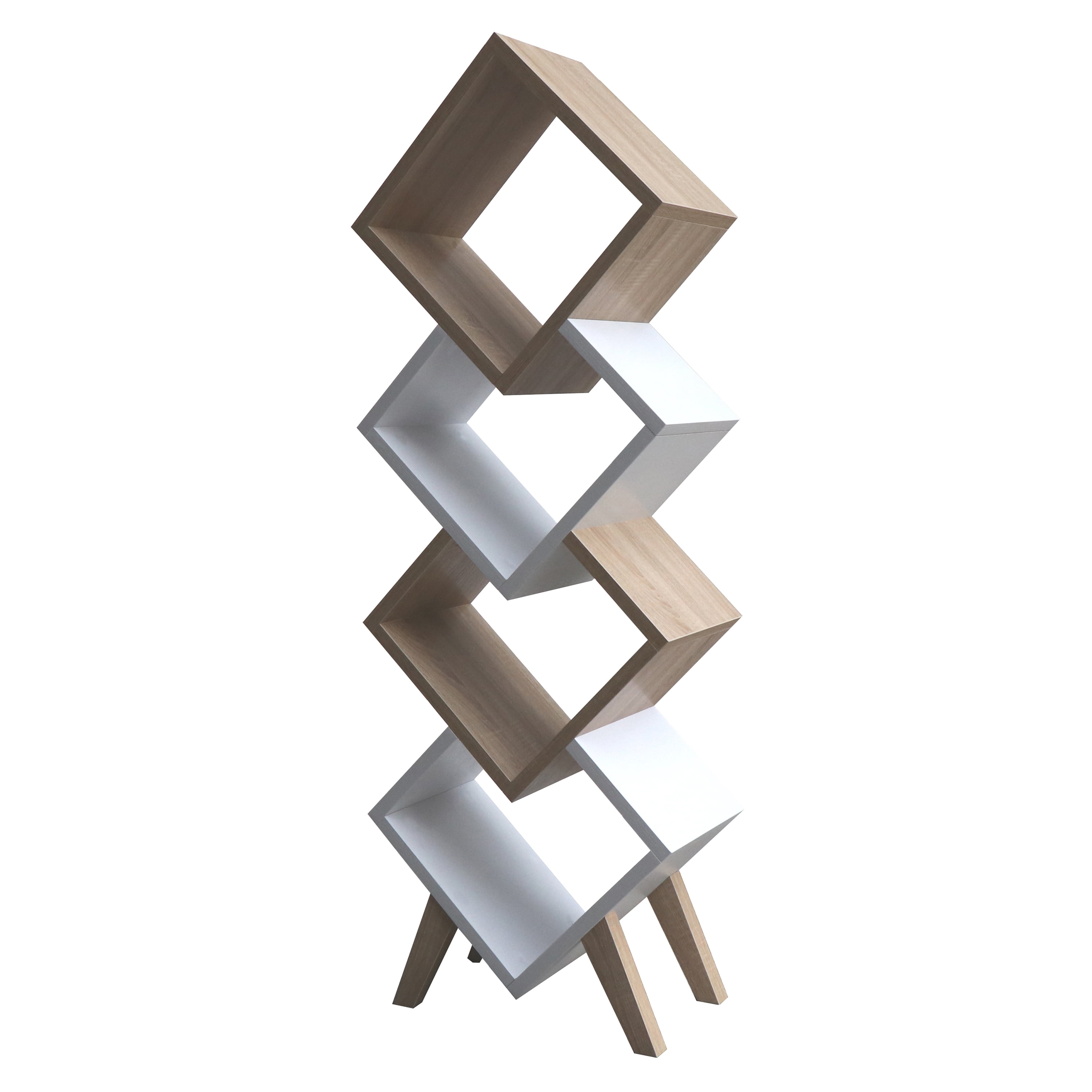 Furniture of America Asher 4-Shelf Bookcase, White