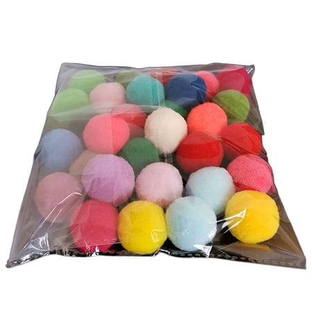 BESTSKY 30Pcs Cat Balls Soft Polyester Elastic Interactive Toys 3CM Lightweight Kitten Chew Teaser Multicolor