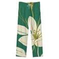 thumbnail image 4 of Elegant Floral Green Gold Winter Female Pants Flannel High Waist Women Pants Lady Warm Straight Leg Plush Trousers, 4 of 7