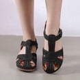 thumbnail image 1 of MKLEKYY Sandalias de Plataforma para Mujer, Sandalias Retro de Verano Con Costuras, No Ligeras, de Talla Grande, Con Punta Redonda y Tacón de Cuña, Cómodas, 1 of 4
