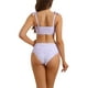 thumbnail image 3 of Conjuntos de bikini de dos piezas con tirantes atados de leopardo INSPIRE CHIC para mujer, trajes de baño de cintura alta en color púrpura claro, 3 of 5