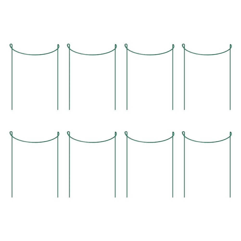 GETAJGHSD Plant Support Sticks, 8- Metal Stem Holders, Iron Garden Stakes 7.9 x 13.8 Inches
