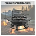 thumbnail image 6 of 36 Inch with 2 Cooking Grills,Outdoor Wood Burning BBQ Firepit with Lid, 3-in-1 Outdoor for Backyard Deck Patio Picnic(Black), 6 of 6