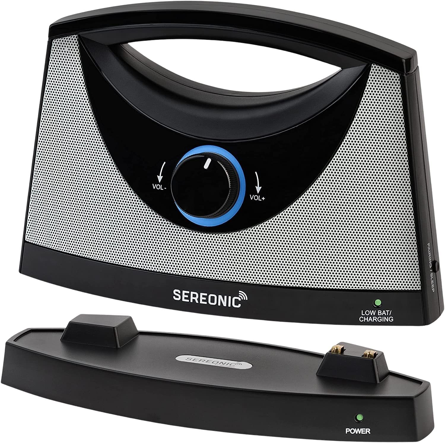 Sereonic Wireless TV Speaker System Deluxe (2 AC Adapters) | Portable Personal Soundbar Sound Box for Hard of Hearing, Seniors | No Headphones Needed! - image 4 of 6