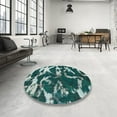 thumbnail image 3 of Ahgly Company Indoor Square Abstract AquaMarine Green Abstract Area Rugs, 6' Square, 3 of 6
