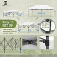 thumbnail image 3 of CAPHAUS 10ft x 20ft Commercial Grad Pop Up Outdoor Canopy Easy Up Tent, Heavy-Duty, Instant Folding Shelter with Wheeled Carry Bag and Weight Bags, Portable for Camping, Patio, Parties, White, 3 of 9