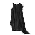 thumbnail image 4 of Afdoent Womens Dresses Summer Casual Dress Elegant Asymmetric Chiffon Sleeveless Dress For Stylish Comfortable Breathable Vacation Fashion Outfits, 4 of 5