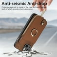 thumbnail image 2 of Dteck for Apple iPhone 14 Zipper Wallet Case, Shockproof with Card Holders Flip Premium PU Leather Card Slots with 360°Rotation Ring Stand Protective Phone Cover, brown, 2 of 8
