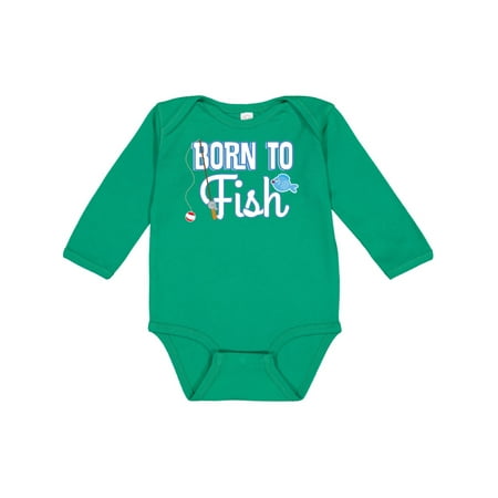 

Inktastic Born To Fish Go Fishing Gift Baby Boy or Baby Girl Long Sleeve Bodysuit