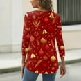 thumbnail image 6 of larppty 3/4 Length Sleeve Womens Christmas Tops Casual Loose Comfort Festival Holiday Party Shirts 2025 (Watermelon Red, M), 6 of 6