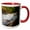 Red/White, variant on 3drose, Key West, Florida. Sunrise Over the Atlantic from Higgs Beach Pier., 11oz Two-tone Red Mug