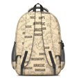 thumbnail image 3 of Dinosaur and Text Off White Pattern Backpack for School, Cute School Bag with Adjustable Shoulder Straps and Padded Back, 16.9"x12.6"x5.9", 3 of 5