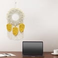 thumbnail image 3 of Tapiz para colgar en de macramé, decoración tejida, adorno decorativo hecho de Boho, sanía, borla bohemia para decoración Amarillo Colco Macramé Tela decorativa, 3 of 8