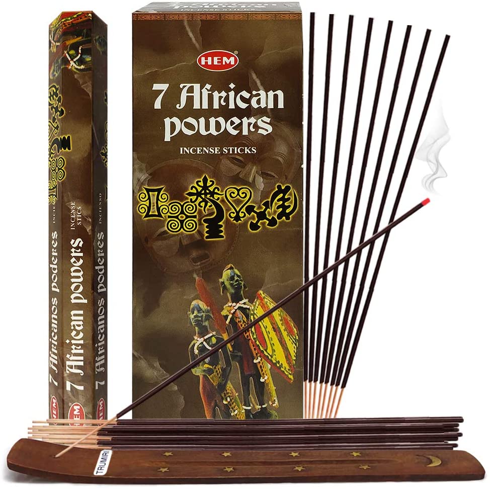 7 African Powers Incense Sticks And Incense Stick Holder Bundle Insence