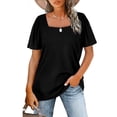 thumbnail image 3 of Camisas informales, sueltas, manga corta, transpirables, para mujeres, para el hogar LYUMO Paales para Bebés, 3 of 6