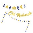 thumbnail image 3 of ORDDIART Eid Mubarak Hanging Glitter Banner Assorted Color Paper Party Decoration for Eid Party 3Pcs, 3 of 7