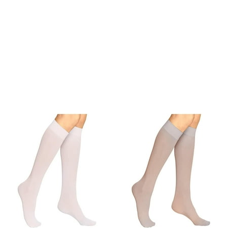 Wijhcboe 2 Pack Women s Fishnet One Sheer Knee High Class Lingerie Holiday Stockings Dressy Tights for Women Compression Stockings for Women