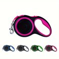 thumbnail image 1 of YOPTOP 26ft Retractable Dog Leash for Dogs Up to 110lbs  Anti-Slip Rubber Handle  One-Button Brake  Durable Nylon Tape  360° -Free Design,Rose Red,L, 1 of 6
