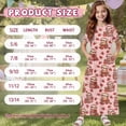 thumbnail image 7 of Uourmeti Girls Summer Dress Pink Sloth Strawberry Print Short Sleeve Round Neck Flowy Tiered Casual Long Maxi Dress with Pockets, Size 7-8 Years, 7 of 7