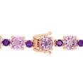 thumbnail image 4 of Everly Women's 25ct TGW Rose de France & Africa Amethyst Rose Silver Tennis Bracelet, 4 of 9