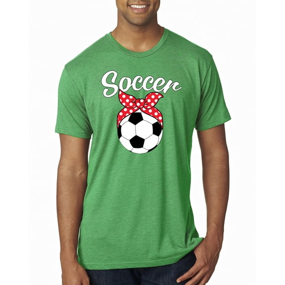 Wild Bobby, Cute Soccer Mom Ribbon Soccer Ball Gift Sports, Mother's Day, Men Premium Tri Blend T-Shirt, Envy, Small