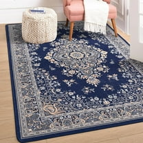 Noahas Area Rug Vintage Pattern Rug for Living Room, Den, Bedroom, Kids Room, Blue, 5' X 7'
