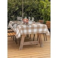 thumbnail image 2 of Brown Easter Outdoor Tablecloth - 60x84 Inch Rectangle Dining Table Cover, Spring Watercolor Bunny Plaid Checkered Waterproof Outdoor Table Cloth with Umbrella Hole & Zipper for Picnic/Patio/Party, 2 of 7