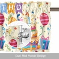 thumbnail image 6 of Happy Birthday Valance Curtain Ribbon Cake Gift Balloon Modern Style Window Valances Rod Pocket Short Curtains Window Treatments for Kitchen Bedroom Bathroom Laundry 54" x 18", 6 of 9