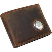 CAZORO AirTag Wallet Men's Vintage Leather Classic Bifold RFID Blocking Wallet for Men with AirTag Holder Brown