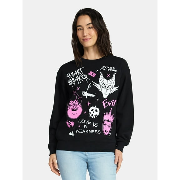 Disney Villains Women's Valentine's Day Graphic Sweatshirt, Sizes XXS-XXL