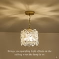 thumbnail image 4 of 3 Pack Gold Glass Pendant Light with White Ceramic Flowers Small Ceiling Pendant Light Fixture 1-Light for Kitchen Island Sink Dining Room Entryway Hallway, E26, 4 of 6
