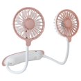 thumbnail image 2 of Portable Neck Fan, 360 Degree Adjustable Personal Fan, Rechargeable Hands-Free Wearable Fan for Working Office Reading Travel Outdoor Sports, Dual Head Rotatable Face Fan for Women Men, Pink, 2 of 9
