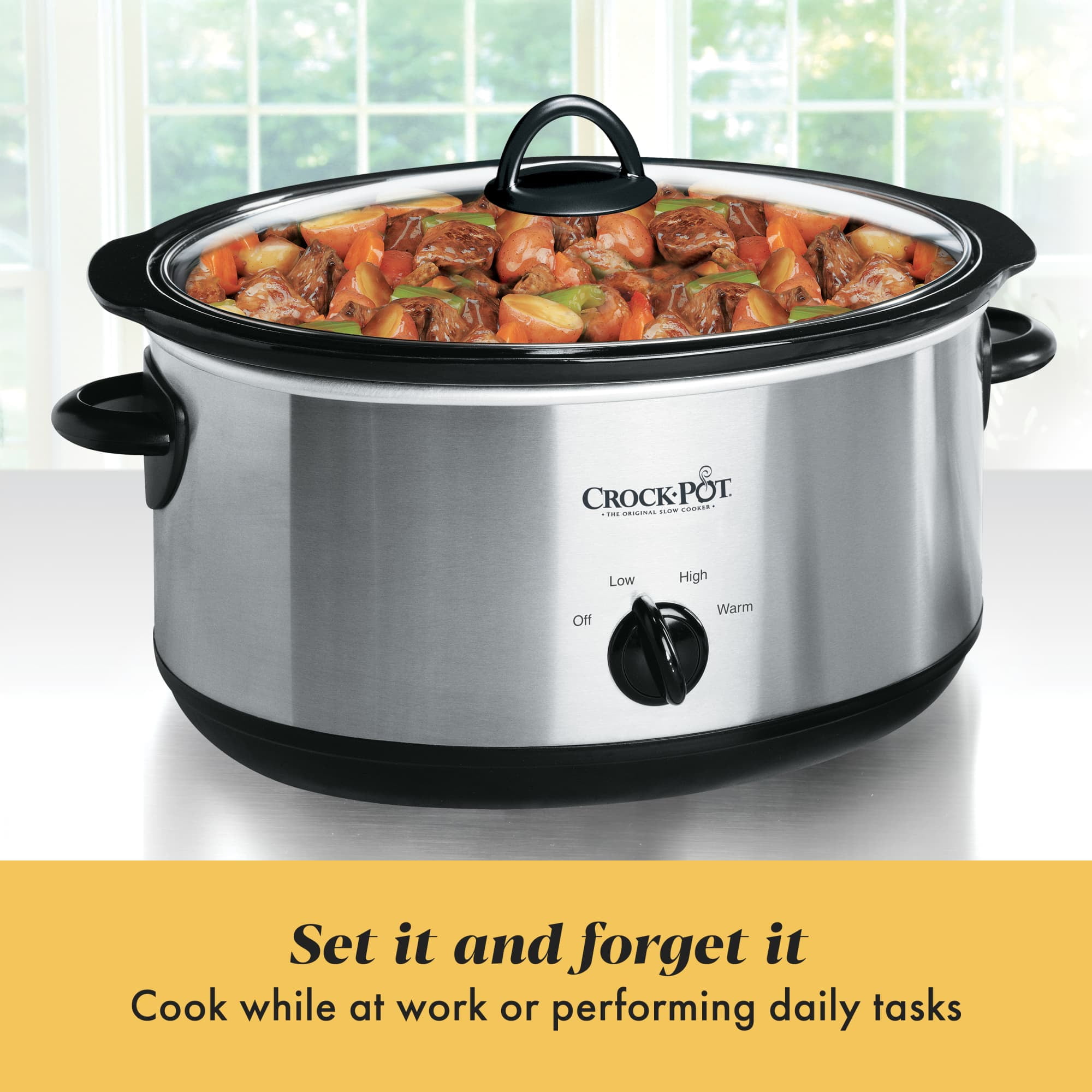 Crockpot 7-Quart Slow Cooker, Manual, Stainless Steel