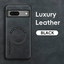 Mantto for Google Pixel 7 Case Compatible with MagSafe Charging, Vegan PU Leather Slim Classic Luxury Elegant Thin Drop Protection Protective Cover for Google Pixel 7, Black