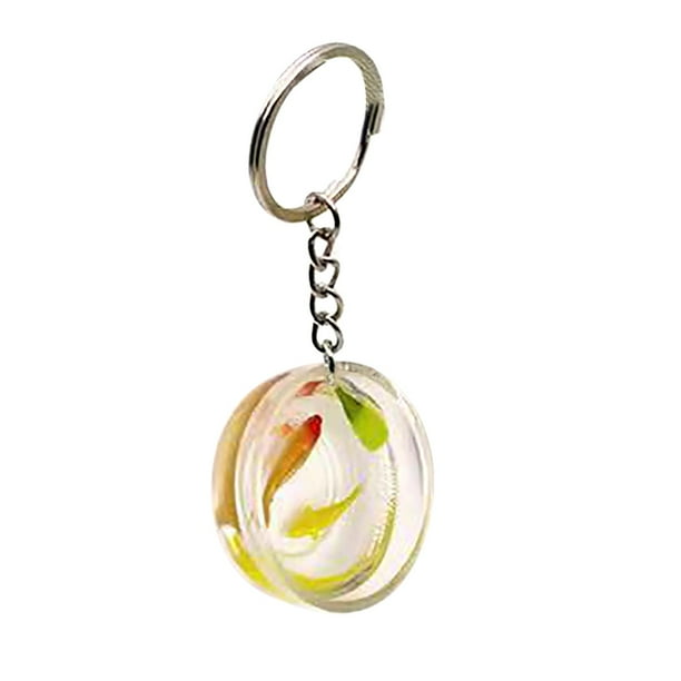 Transparente Goldfish Bowl Llavero Pvc Fish Bowl Color Fish Joyería Colgante