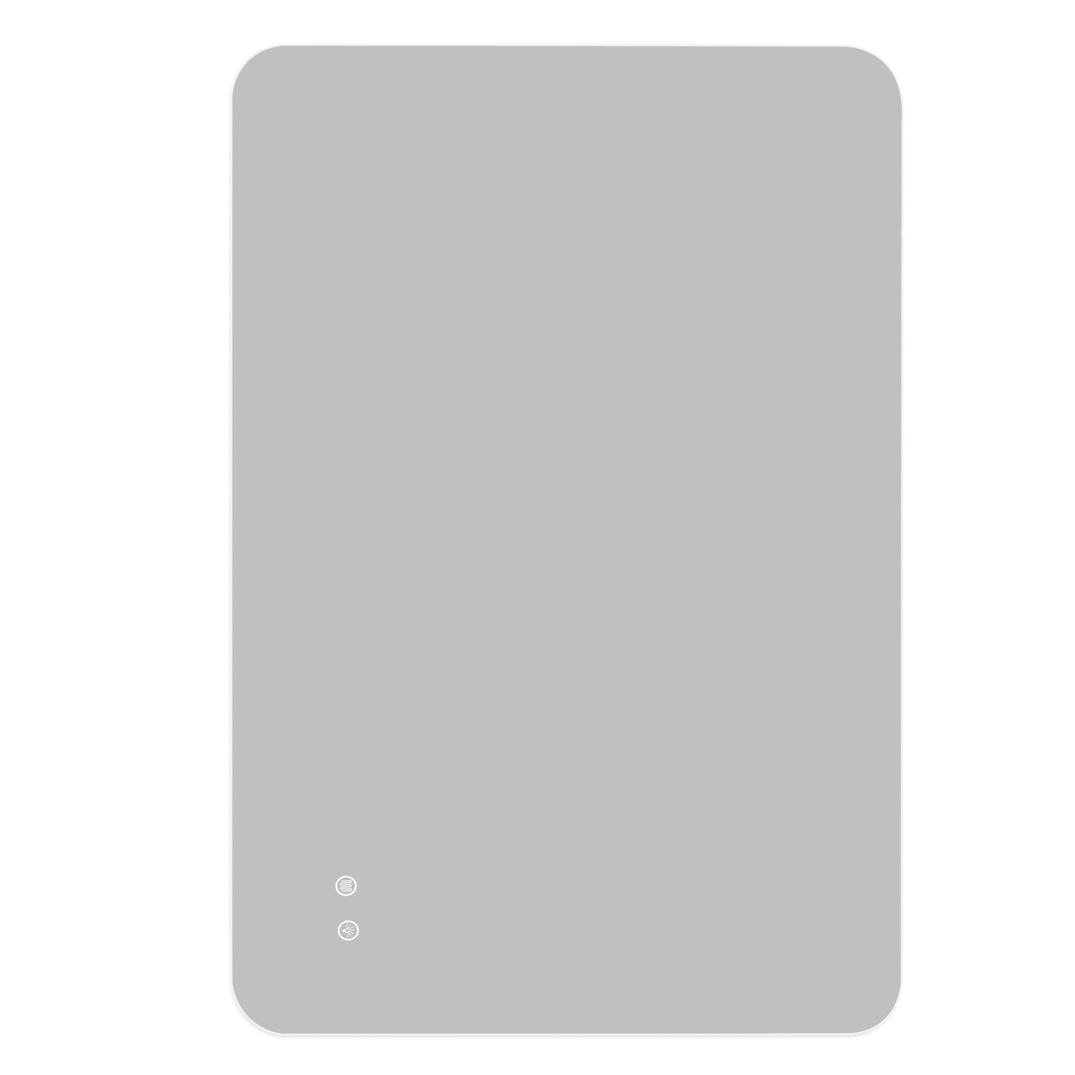 Noble House 24"x36" Rectangular LED Backlit Bathroom Mirror, Anti-Fog, Dimmable 3-Color Lighting