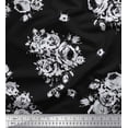 thumbnail image 1 of Soimoi Cotton Jersey Fabric Leaves, & Rose Floral Printed Fabric 1 Yard 58 Inch Wide, 1 of 1