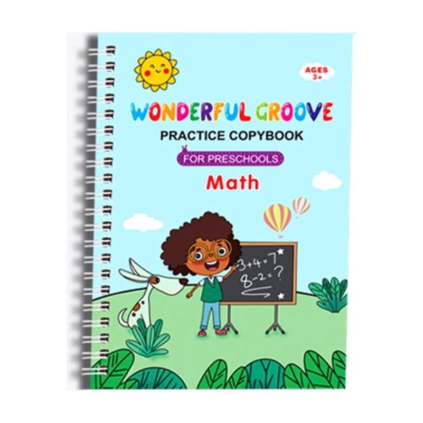 Wartleves Libro de práctica de escritura a mano para niños, juego de cuaderno de práctica para niños, Groo?? reutilizable