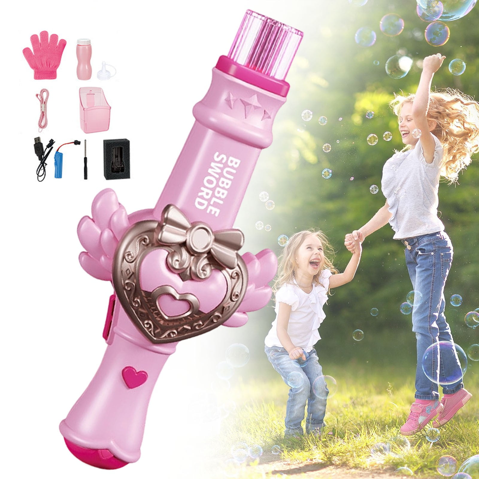 Fog Bubble Machine, Rechargeable Automatic Electric Smoke Bubble Machine, Magic Smoke Bubble Maker, Colorful Lights & Music, Bubble Fog Game for Parties, Beaches, Summer