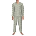 thumbnail image 3 of Sikiie Leaves Mens Pajama Set, Soft Warm Long Sleeve Sleepwear, Cozy Button-Down Pjs for Men-XX-Large, 3 of 7