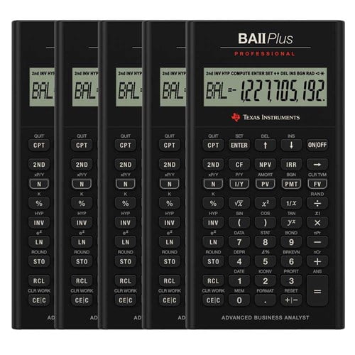 s Texas Instruments TI BA II Plus Professional Financial Calculator - LCD Battery Powered IIBAPRO//CLM//4L1//A 10 Character