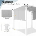 thumbnail image 4 of EAGLE PEAK 10 x 10 FT Outdoor Pergola with Retractable Shade Canopy, White Frame, Gray Top, 4 of 6