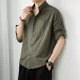 thumbnail image 4 of Camisa Cuello Mao Lino Hombre 3/4 Larga Manga, Con Botones, 4 of 4
