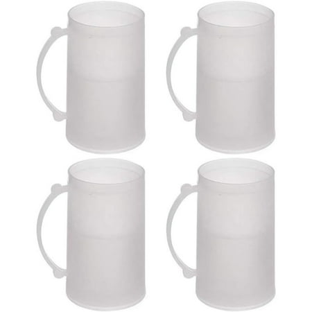 

CYQUIO 4 Set Freezer Mugs 14 oz Frosty Freezer Mug Keep Drink Cold Ice Frozen Cup New