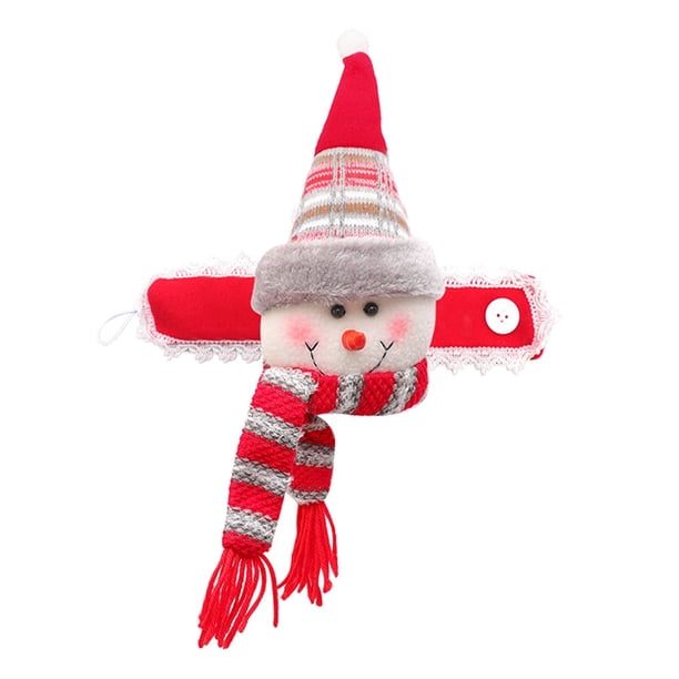Yuarrent Tela Navidad ventana cortina hebilla portátil lindo Navidad temática lavable reutilizable hogar sala de estar sombrilla sujetador Kits de decoración para fiestas Muñeco de nieve Yuarrent HA069198-02