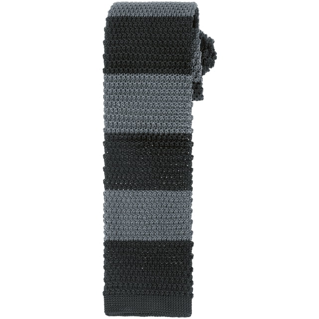 Corbatas de rayas planas y delgadas para hombres Inspire Chic, corbatas de punto para negocios informales, negro y gris oscuro, talla única