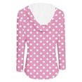 thumbnail image 3 of Olyvenn Womens Hoodies 2025 Fall Fashion Boho Floral Print Thin Sweatshirts Long Sleeve Button V-Neck Eyelet Casual Hoody Pink XL, 3 of 5